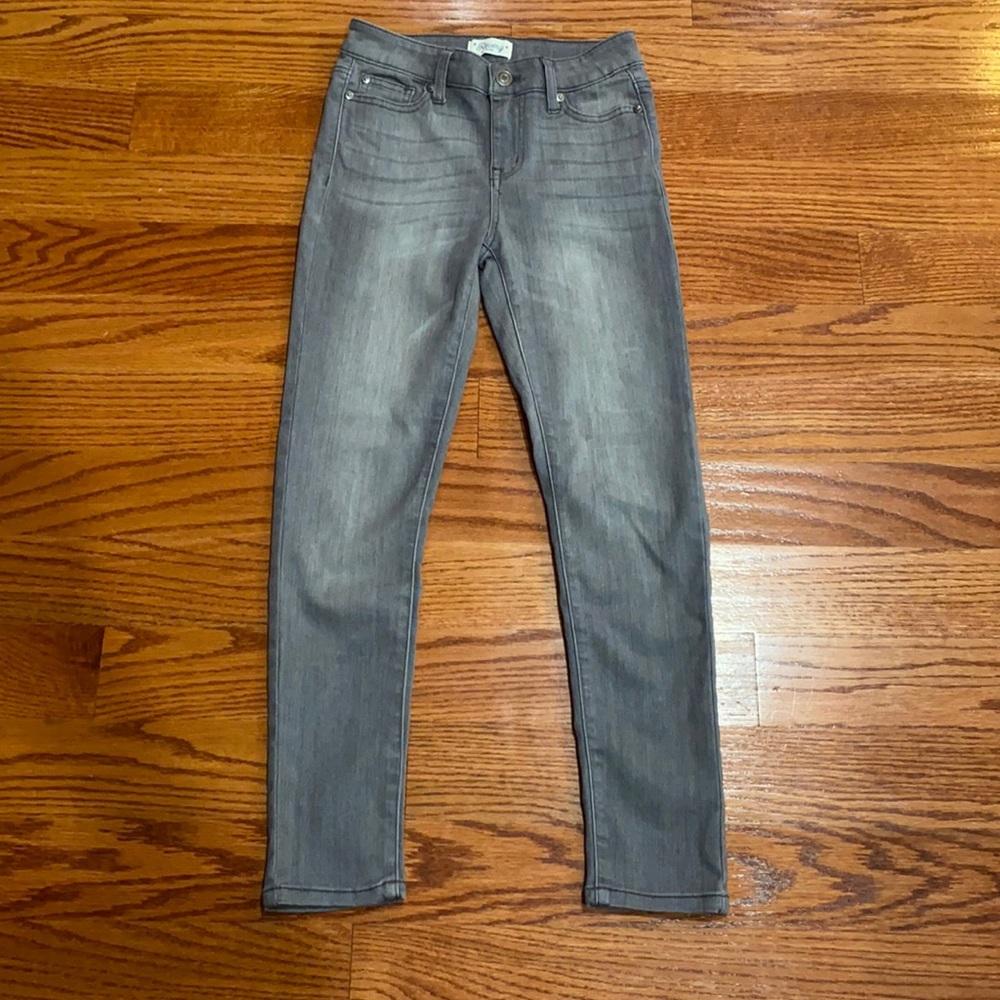 Girls size 12 grey stretch denim jeans.